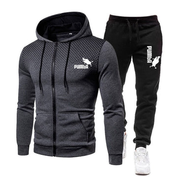 New Winter Men's Clothing Men Sets Printing Hoodie Set Fleece Zipper Sweatshirt Casual Sport Sweatpants Mens Tracksuits 2021 aidase-shop